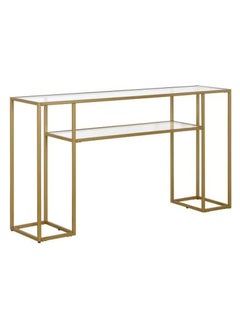 Metal Console Table With Glass Shelf Gold 130x80x40cm - pzsku/ZB0411541B60B34672887Z/45/_/1716221269/6cb7bfbc-d5ef-47c7-bbe8-b9a422af3577