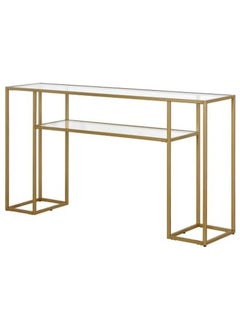 Metal Console Table With Glass Shelf Gold 130x80x40cm - pzsku/ZB0411541B60B34672887Z/45/_/1716221300/226b5ce0-d9db-4412-8959-e07894f38607