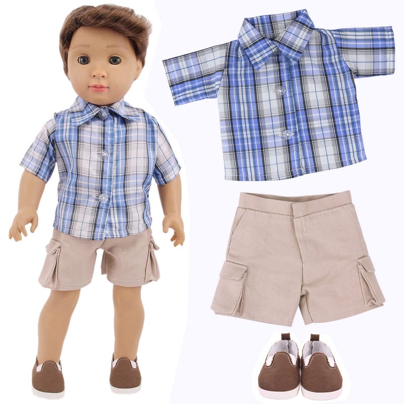 Ecore Fun 5 Sets Boy Doll Clothes and 3 Pairs of Shoes Fit for 18 Inch Boy Dolls Clothes Outfit Birthday Reward Gift for Kids - Image 4