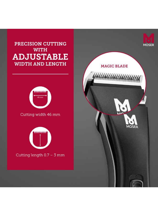 MOSER Neo Professional Cordless Hair Clipper For Men (Made In Germany) | Magic Blade Technology | 90-Min Operation Time | Quick Charge With Led Charging Indicator (1886-0151) Black - Image 4