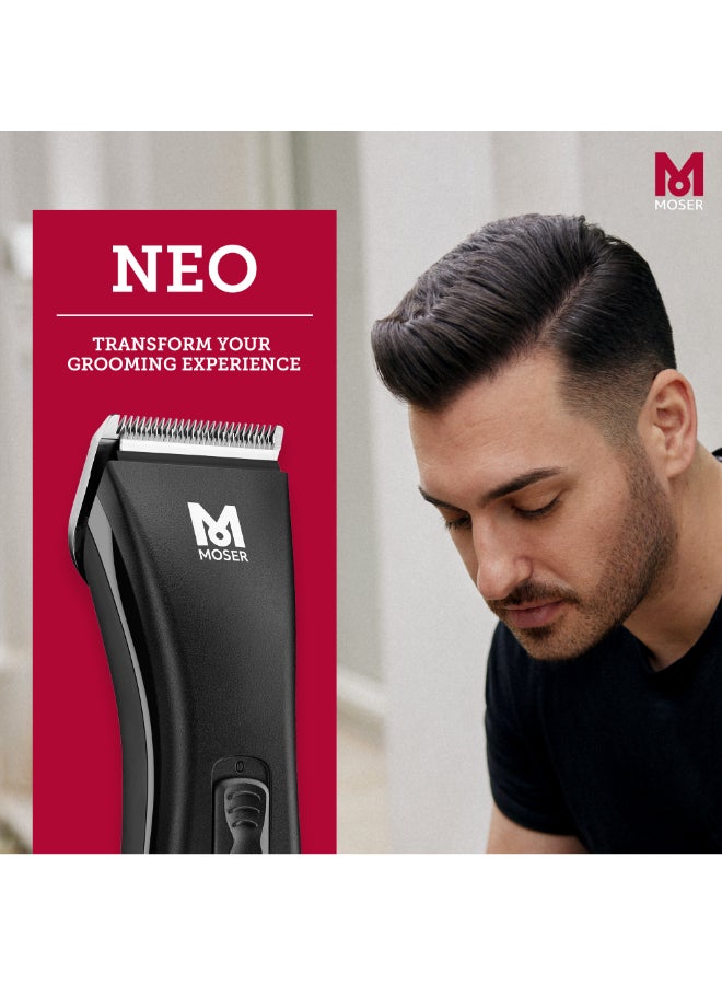 MOSER Neo Professional Cordless Hair Clipper For Men (Made In Germany) | Magic Blade Technology | 90-Min Operation Time | Quick Charge With Led Charging Indicator (1886-0151) Black - Image 3