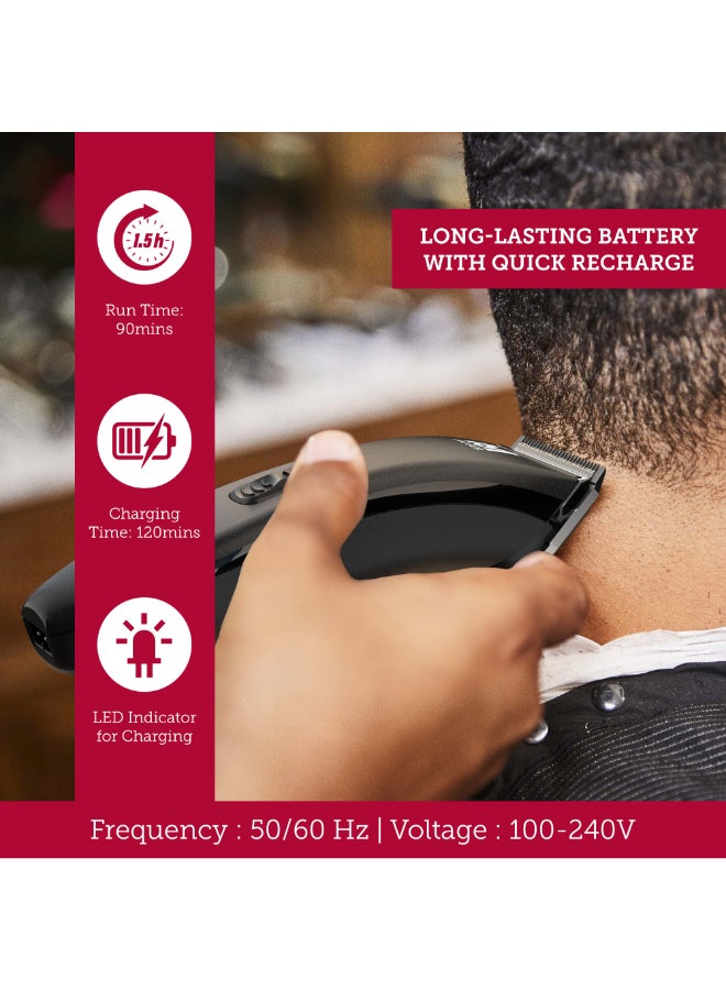 MOSER Neo Professional Cordless Hair Clipper For Men (Made In Germany) | Magic Blade Technology | 90-Min Operation Time | Quick Charge With Led Charging Indicator (1886-0151) Black - Image 5