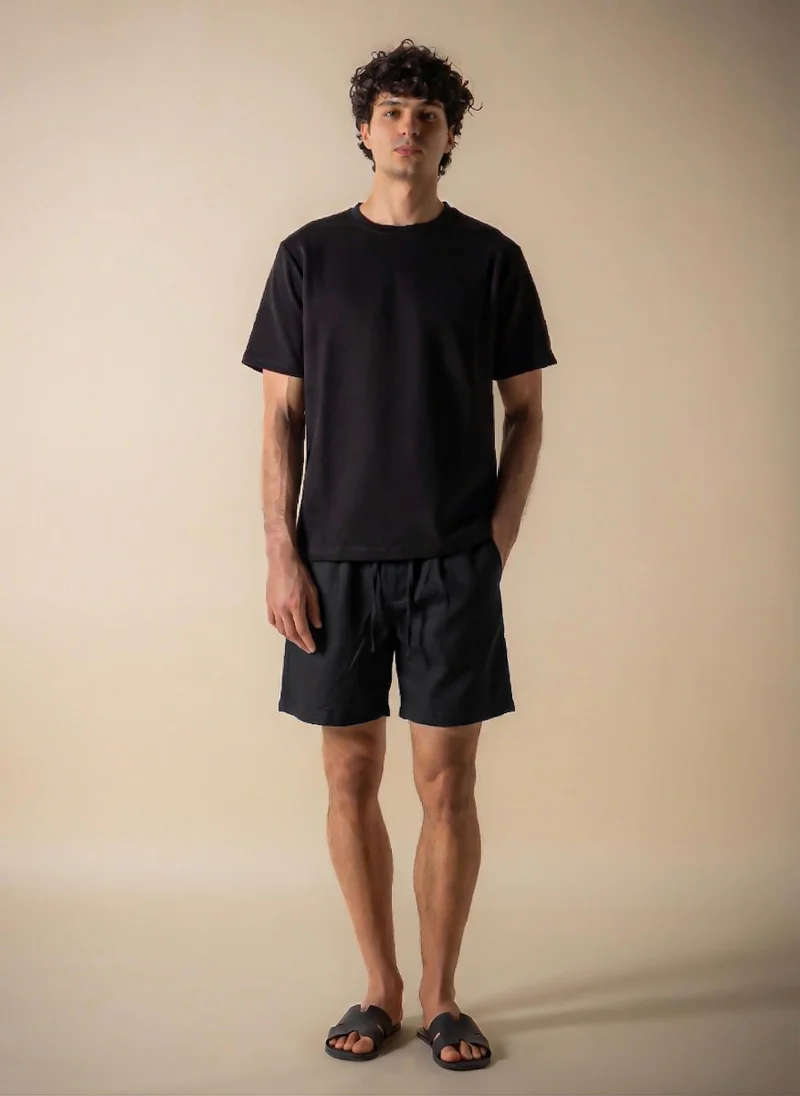 SHAPES PLEATED LINEN BLEND SHORTS