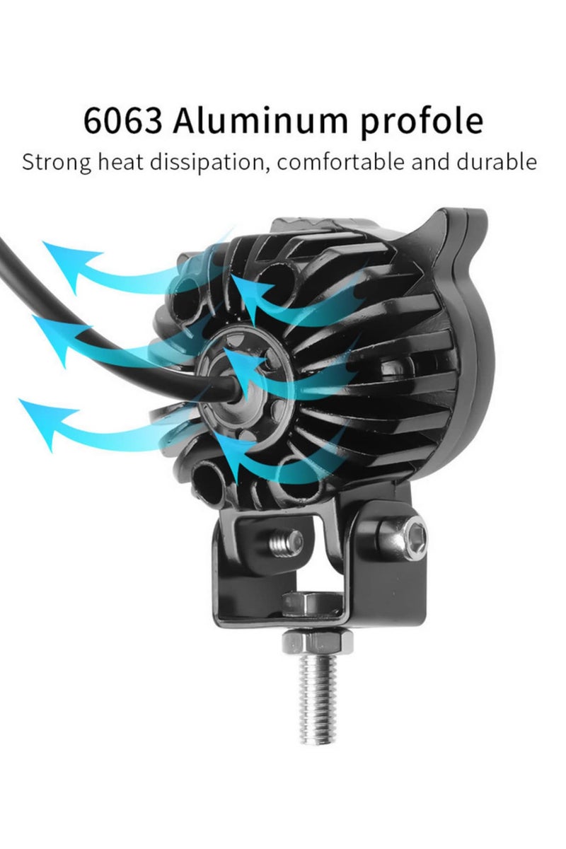 2.5 بوصة مصباح عمل LED، مصباح أمامي للسيارة، ضوء سبوت، لون مزدوج أبيض وأصفر، مصباح قيادة، مصباح أوف رود للدراجات النارية، مصباح ضباب - قطعتان - Image 2