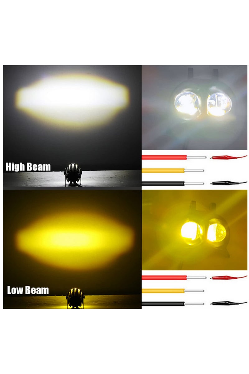 2.5 بوصة مصباح عمل LED، مصباح أمامي للسيارة، ضوء سبوت، لون مزدوج أبيض وأصفر، مصباح قيادة، مصباح أوف رود للدراجات النارية، مصباح ضباب - قطعتان - Image 5