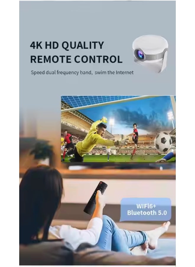 HT11 Android Smart 4K Projector Portable Auto Keystone WiFi Bluetooth 1180 Degree Flip Portable Projector Dual Band Home Theatre Compatible with TV Stick/HDMI/USB/PS5/iOS/PS4.