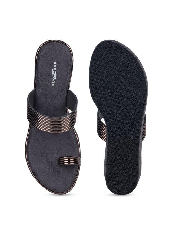 She Zone Grey Wedge Heel Sandals for Women - Image 5
