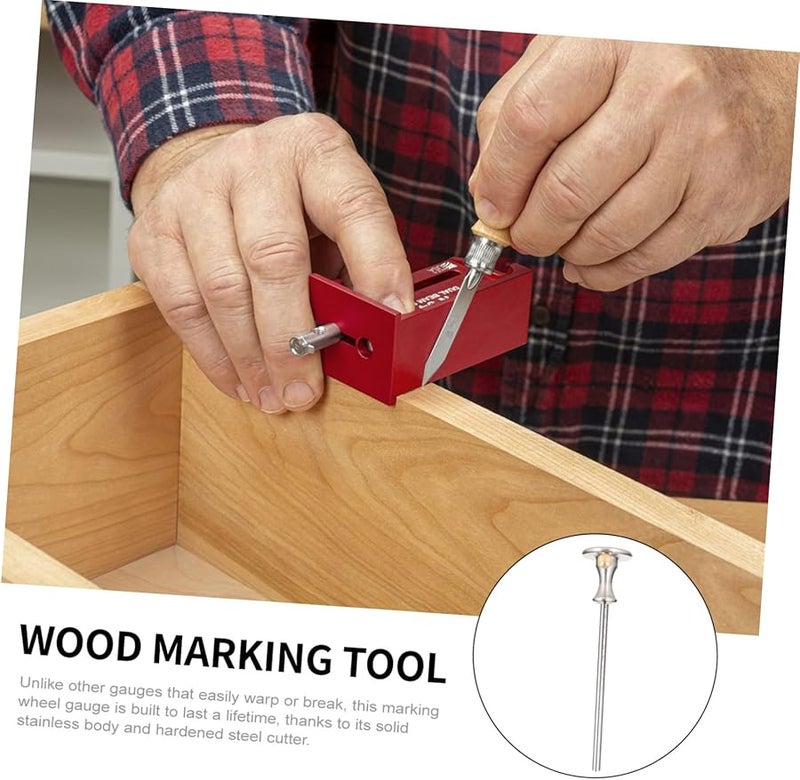 مقياس علامات الفولاذ المقاوم للصدأ أداة نقش النجارة مع سياج متداول بفتحة V - Image 5