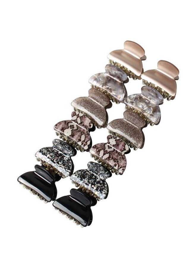 Cuizhiyu 1.57 Inch Floral Printed Medium Acrylic Hair Claw Clips For Girls And Womenplastic Noslip Grip Jaw Hair Clip Hair Jaw Clamppack Of 12 (Color E) - Image 3