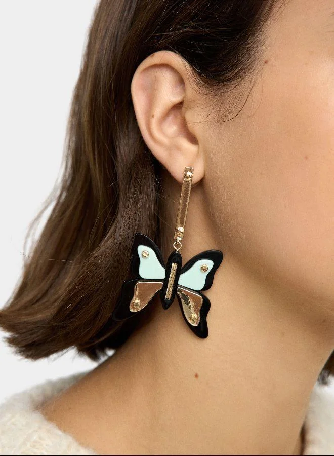 بارفوا أقراط فراشات الراتنج