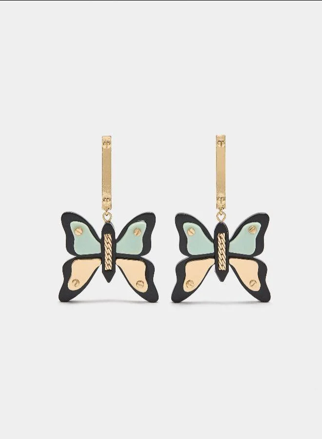 بارفوا أقراط فراشات الراتنج