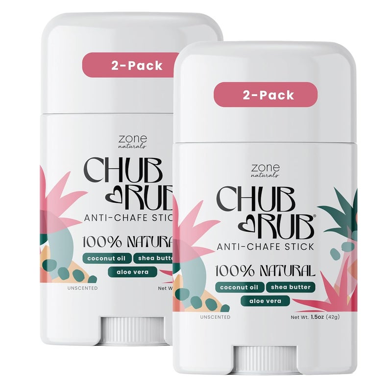 MedZone Zone Naturals 2 Pack Chub Rub Stick - All Natural Anti Chafing Stick - Friction Defense Stick - Anti Chafe Stick Reduces Rubbing and Irritation - 1.5 Ounce - Image 1