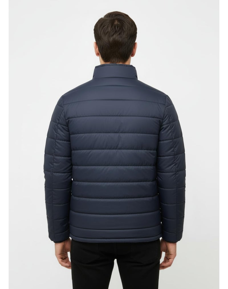 FYLTR Men's Stand Collar Puffer Jacket, Navy, XL - Image 4