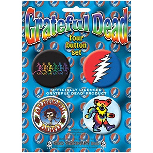 C&D Visionary Licenses Products Grateful DeadSkeleton Assorted Artworks 15 Button Set 4Piece - Image 1