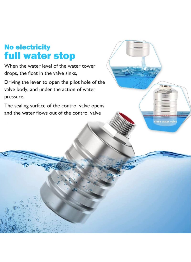 Automatic Water Level Control Float Valve, 304 Stainless Steel Mini Float Valve, Suitable for Water Trough Stock Tank Pool  - Image 2