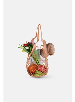 Tchibo Leather Net Shopper Bag 24 H x 47 L x 13 W cm, Tan  - Image 2