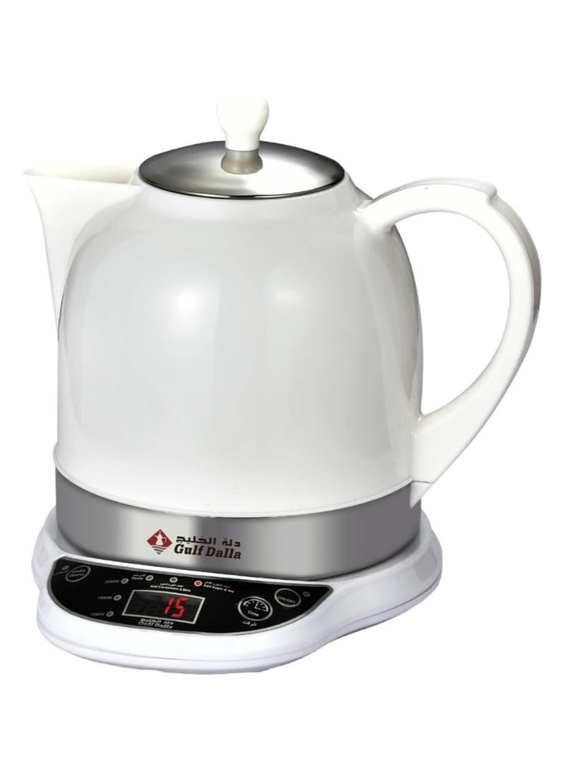 Gulf Dalla Gulf  Dalla Arabic Turkish Karak Tea & Coffee Maker Electric Kettle 1200 Ml 1000 Watt White GA-C93881  - Image 1