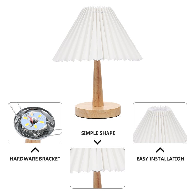 1 Set Home Use Bedside Night Lamp Retro Style Pleated Night Light Sleeping Lamp - Image 1