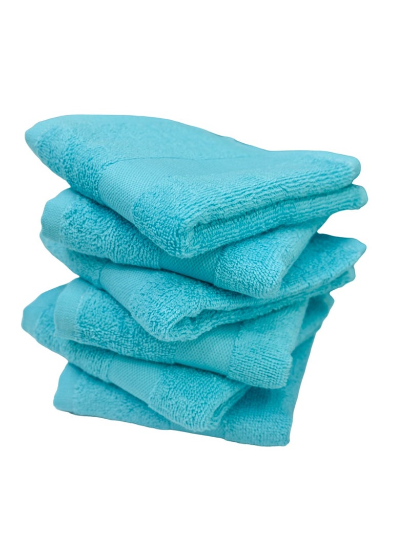 Hayat OTTO-Luxury 100% Cotton Face Towel Set  Supersoft and Highly Absorbent Washcloths 30*50 cm (Pack 12,Turquoise Blue ) - Image 2