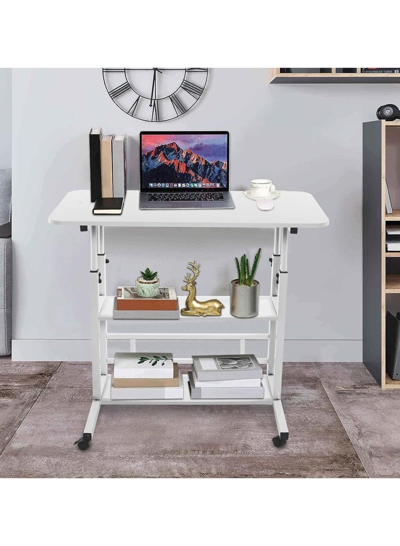 DubaiGallery Mobile Bedside Laptop Desk, Height Adjustable Sit Stand Mobile Laptop Computer Tablet,Laptop Table Desk,Computer Writing Desk Stand for Bedroom - Image 2