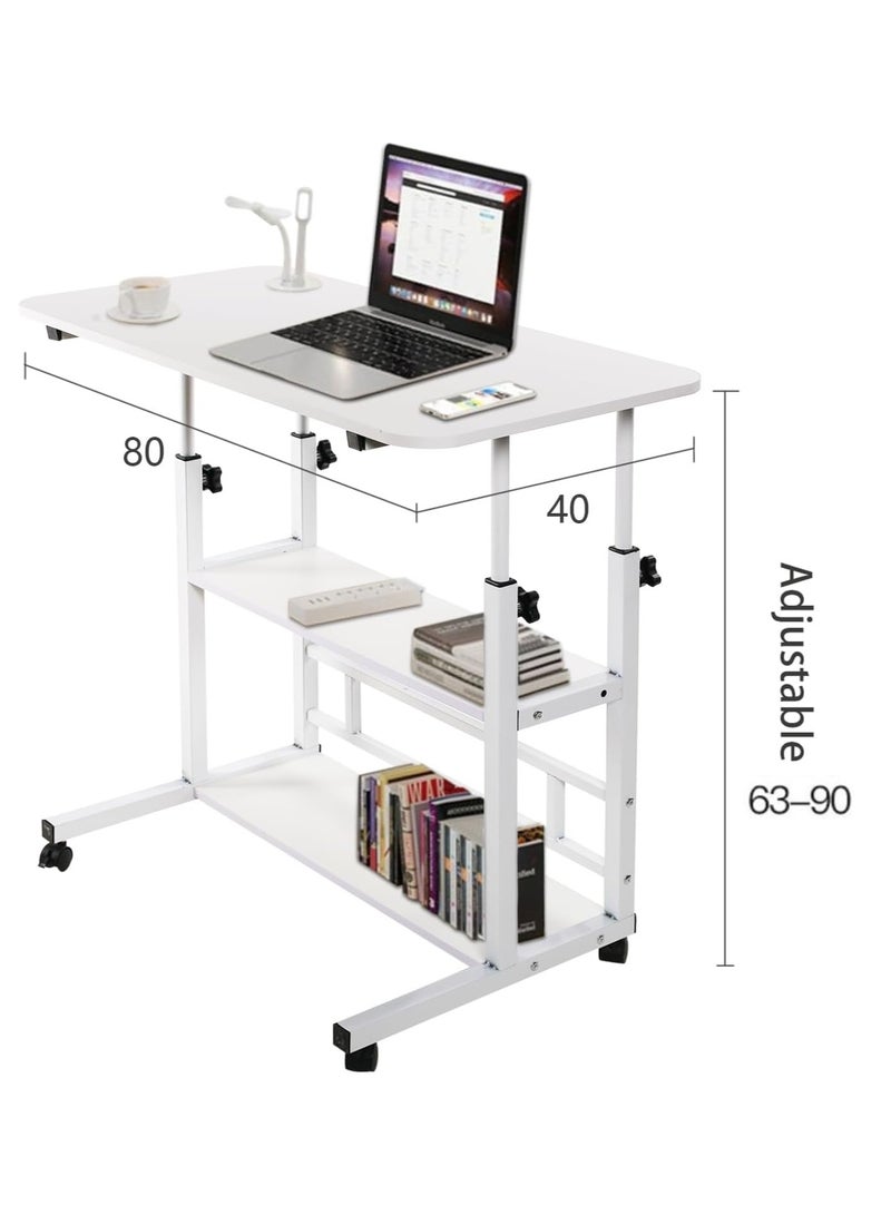 DubaiGallery Mobile Bedside Laptop Desk, Height Adjustable Sit Stand Mobile Laptop Computer Tablet,Laptop Table Desk,Computer Writing Desk Stand for Bedroom - Image 3