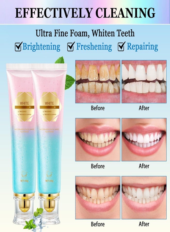 Radiant Whitening Toothpaste, Niacinamide Whitening Toothpaste, Niacinamide Dazzling Toothpastes White, Teeth Whitenings Toothpastes, Fresh Breath Tooth Paste, Remove Tooth Stains(2pcs - Image 2