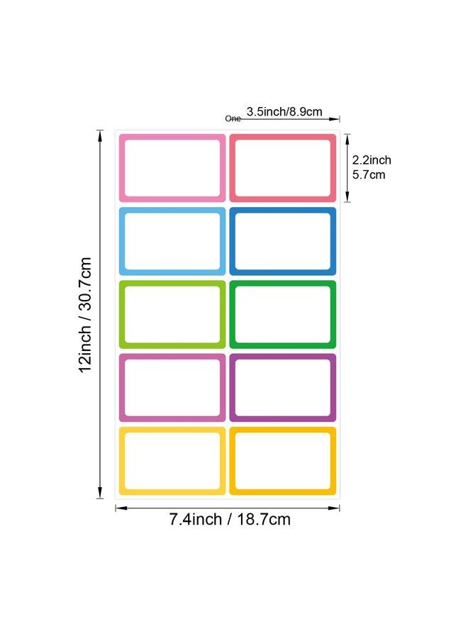 Classification Label Writable Printable Color Border Blank Label Thickened Name Sticker