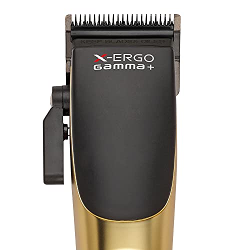 GAMMA+ X-Ergo Professional Cordless Hair Clipper 9V Microchipped Magnetic Motor, 3 Custom Lids in Matte Chrome, Gold, Rose Gold - Image 5