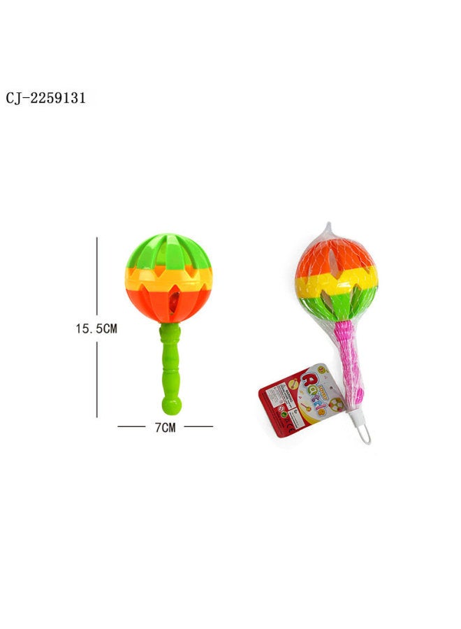 CJ Early Education Hand-cranking Double-headed Fun Rattle Baby Toy Baby Grasping Hand-holding Toy Rattle Early Education Class Gift - Image 1