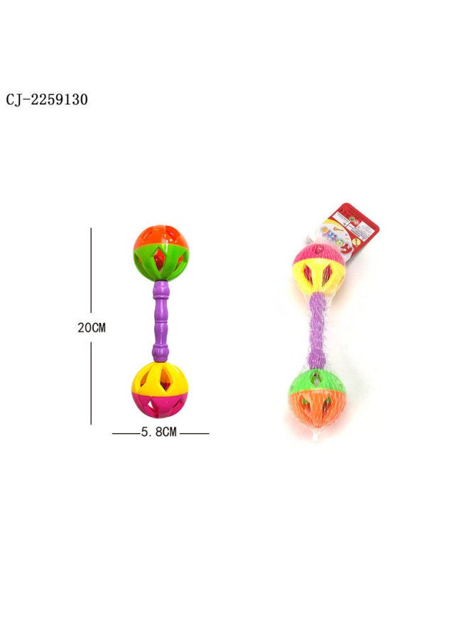 CJ Early Education Hand-cranking Double-headed Fun Rattle Baby Toy Baby Grasping Hand-holding Toy Rattle Early Education Class Gift - Image 3