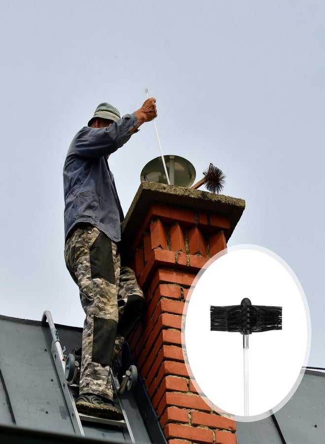 Teenyyou Wire Chimney Cleaning Brush with 1/4" Npt Fitting and 12 Rods, 6 Inch Round Steel Chimney Cleaning Brush and 16 Inch Fiberglass Rods for Hearth Fireplace (Split Type) - Image 5