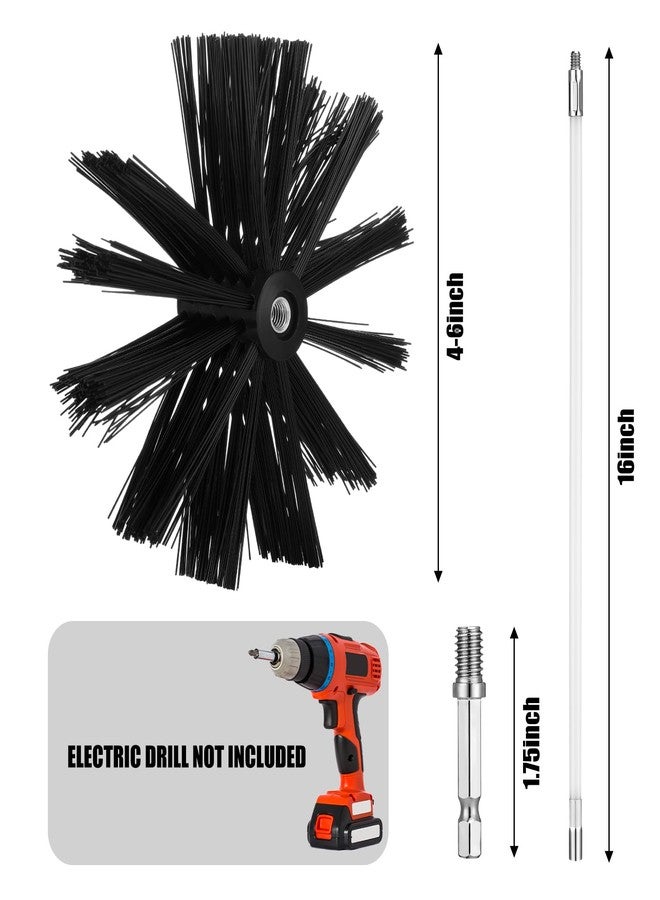 Teenyyou Wire Chimney Cleaning Brush with 1/4" Npt Fitting and 12 Rods, 6 Inch Round Steel Chimney Cleaning Brush and 16 Inch Fiberglass Rods for Hearth Fireplace (Split Type) - Image 2