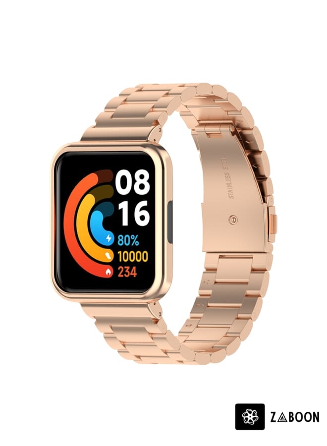 Zaboon ساعة شاومي ريدمي 2 لايت / ساعة ريدمي 2 2 في 1 حزام ساعة معدني ثلاثي الخرز مع إطار ساعة - Image 4