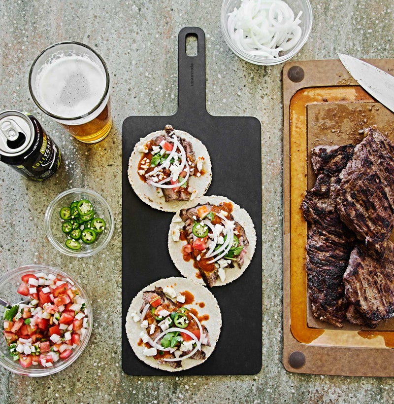 Epicurean Handy Series Cutting Board with Handle, 14-Inch by 7-Inch, Slate - Image 2