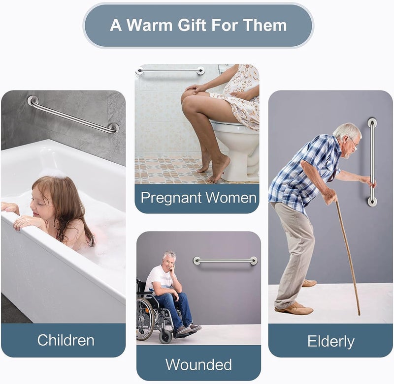 ALTON ALD960, Stainless Steel, 9-INCH Grab Bar for Bathroom handrailing and Safety Handle for Elderly, Matte - Image 5