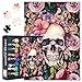 Rebotipy Jigsaw Puzzles 1000 Pieces for Adults A Skull with Flowers Jigsaw Puzzles Flowers Puzzles for Adult 1000 Pieces Skull Puzzles Impossible Puzzle for Adults 20X27 INCH - Image 2
