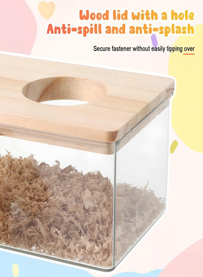 UKCOCO Hamster Bathroom Transparent Sand Bath Container with Ladder Small Pet Bath Box for Hamsters Gerbils Chinchillas 6.10X4.13X2.55In - Image 4