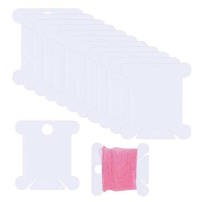 200PCS PLASTIC FLOSS BOBBINS CROSS STITCH EMBROIDERY COTTON THREAD FOR CRAFT DIY EMBROIDERY SEWING THREAD STORAGE