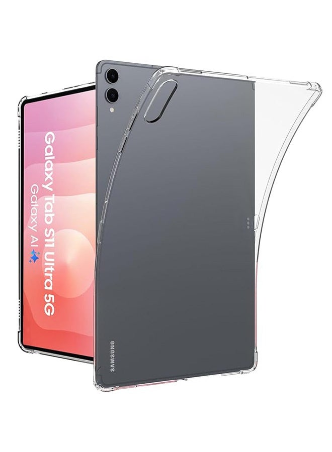 Case for Samsung Galaxy Tab S11 Ultra 5G 14.6 in, Anti-Fingerprints, Anti-Fall Drop Protection, Slim TPU Clear Transparent Back Protective Cover with Soft Silicone Raised Edge (Clear) - Image 1