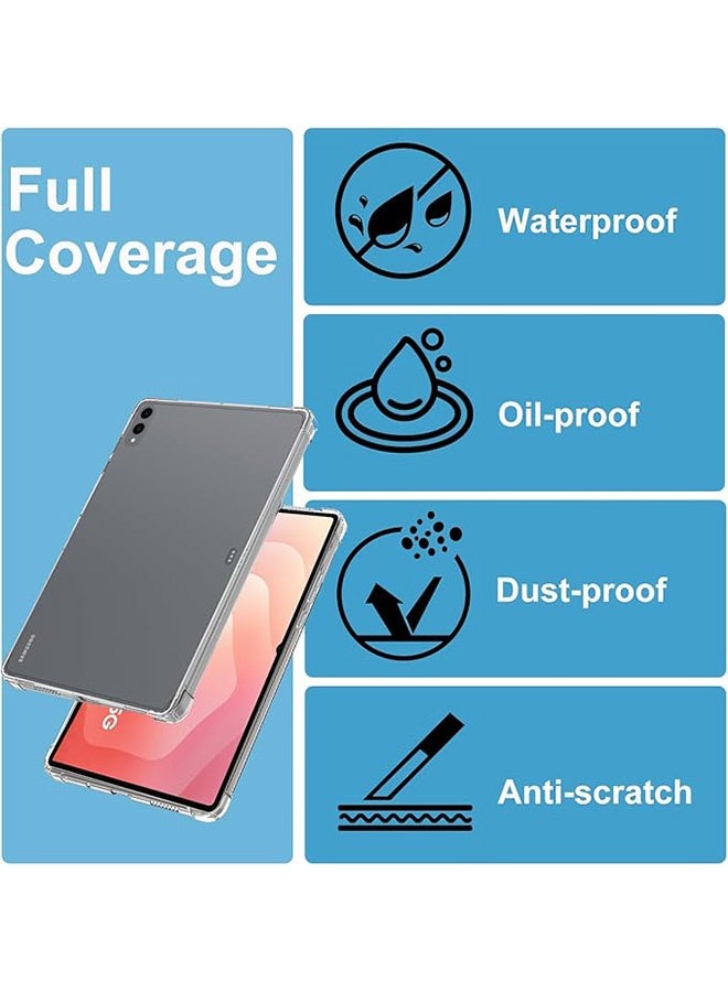 Case for Samsung Galaxy Tab S11 Ultra 5G 14.6 in, Anti-Fingerprints, Anti-Fall Drop Protection, Slim TPU Clear Transparent Back Protective Cover with Soft Silicone Raised Edge (Clear) - Image 2