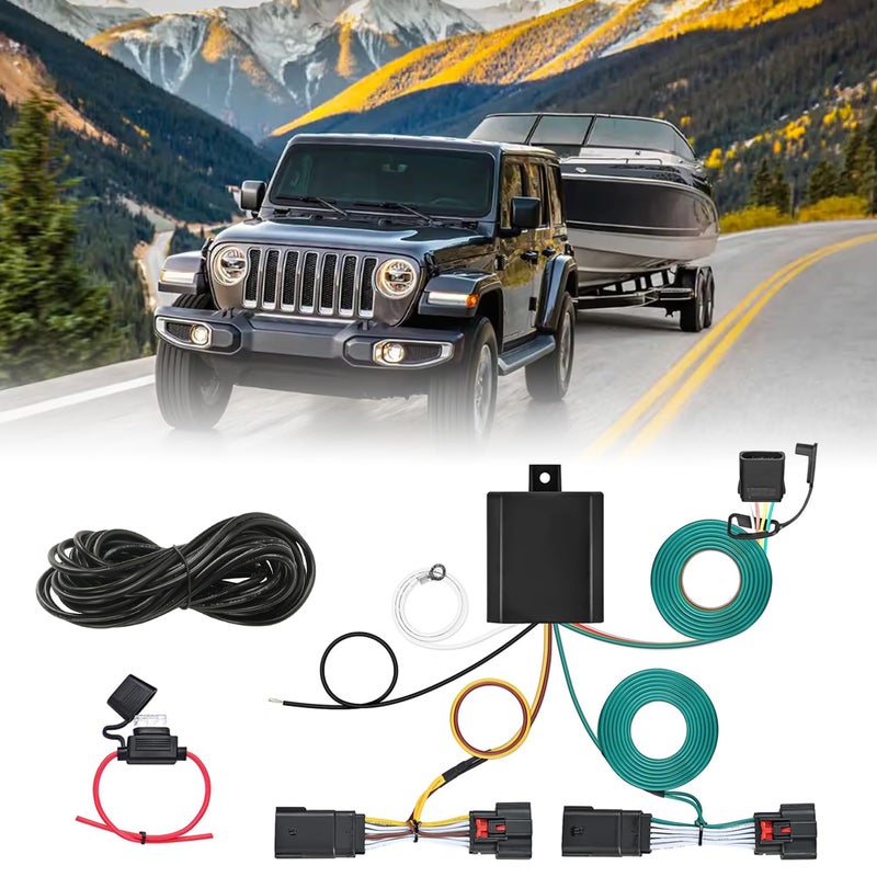 SUNPIE Trailer Wiring Harness for Jeep Wrangler JLJLU 20182025 4 Pin Towing Wiring Harness for Wrangler JL 4XE Rubicon 392Jeep Gladiator 20202025
