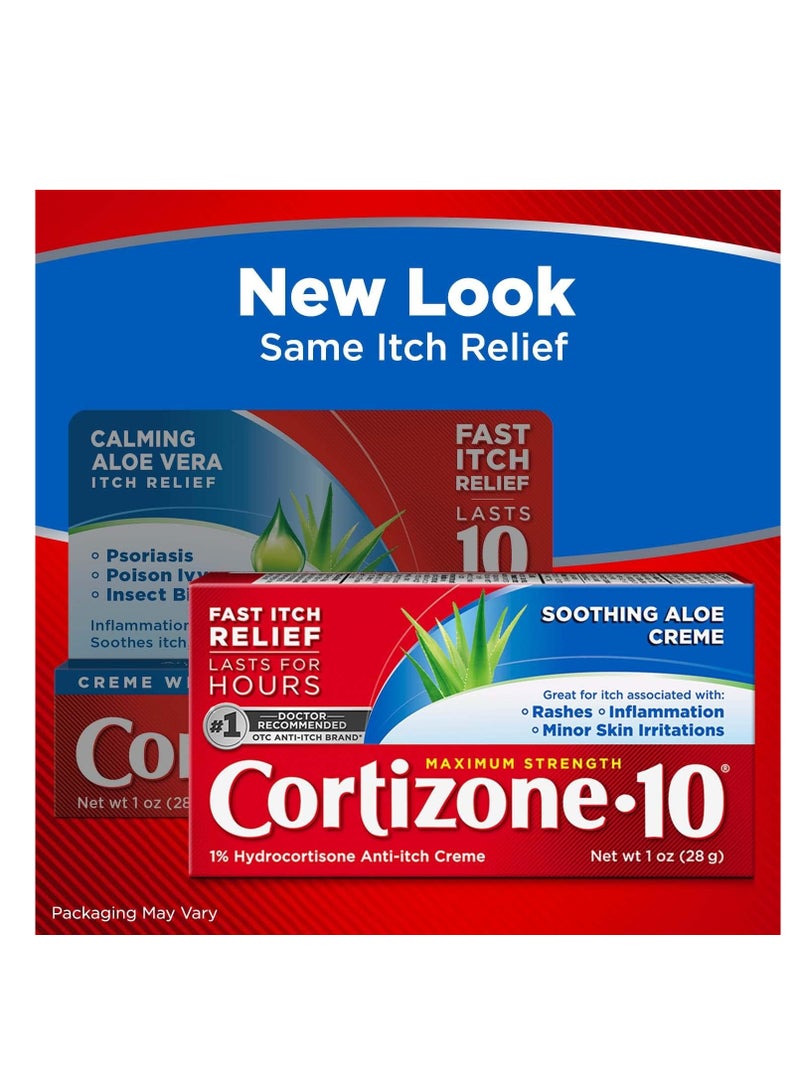 Cortizone 10 Maximum Strength Cream With Aloe 1 OZ - Image 2
