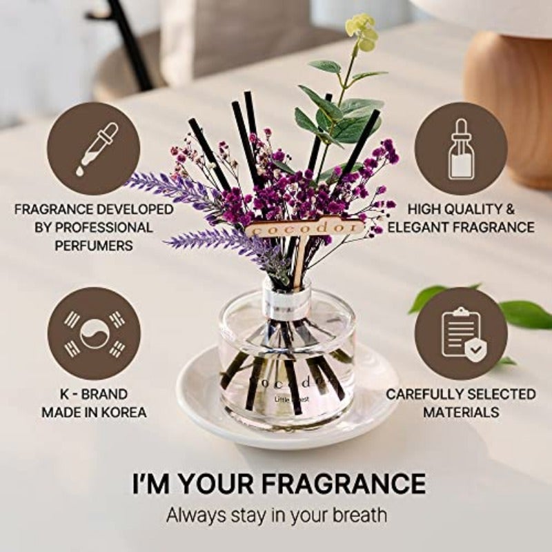 COCODOR Lavander Reed Diffuser Set 200ml Lemon Eucalyptus Scent Diffuser with Sticks Home Fragrance - Image 2