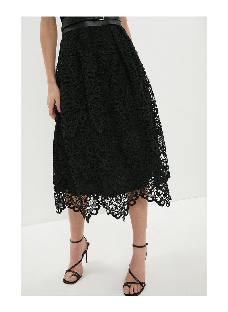 Coast - Belted Lace Full Midi Skirt - Image 1