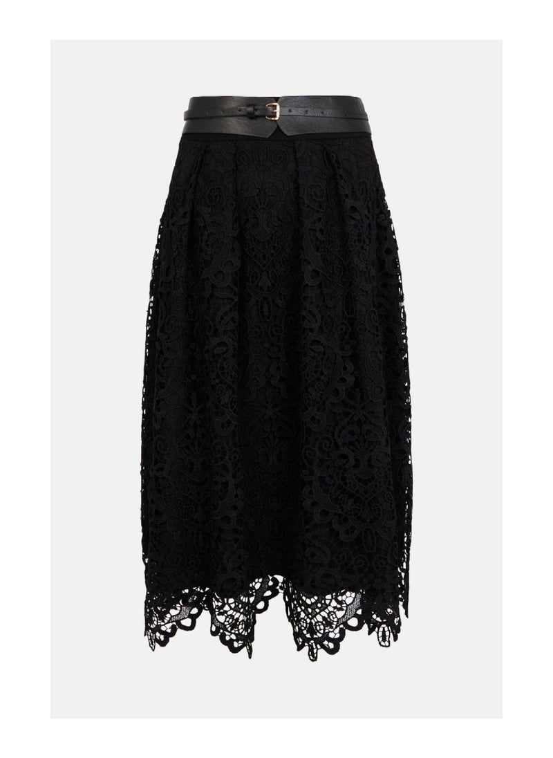 Coast - Belted Lace Full Midi Skirt - Image 1