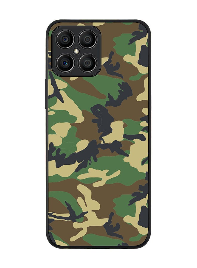 Stylizedd Rugged Black edge case for Honor X8 Slim fit Soft Case Flexible Rubber Edges Anti Drop TPU Gel Thin Cover - Jungle Camo - Image 1