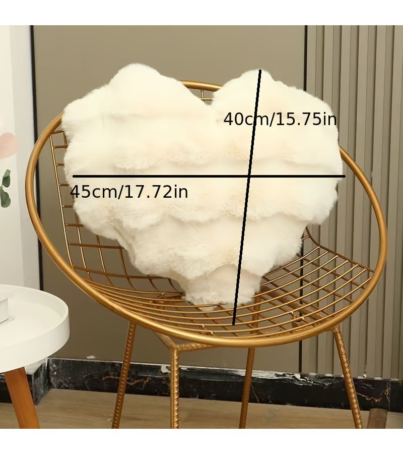 Pink Single Sided Furry Plush Lumbar Pillow for Sofa With Cushion Cover and Insert - Image 4