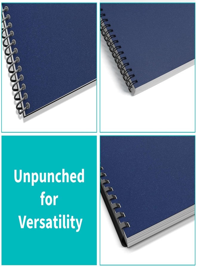 Binditek 25 Pack 12 Mil Sand-Textured Polycover - Plastic Binding Cover for Business Reports and Proposals - Lightly Sanded Finish - Square Corners, Un-Punched, Navy Color, Office Supplies - Image 4