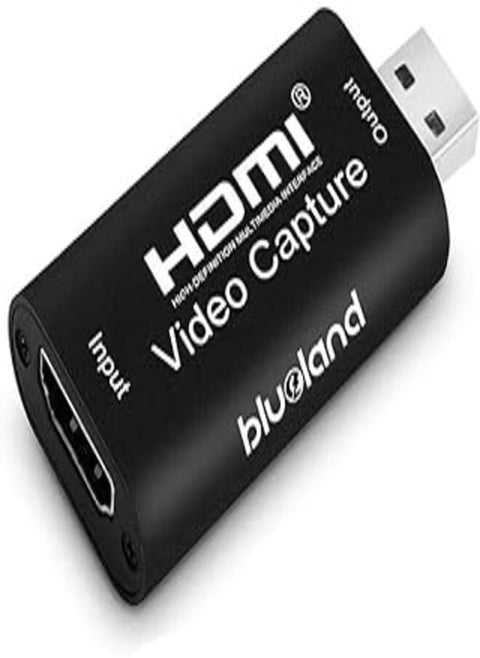 Blueland portable video capture card hdmi to usb 2.0 1080p video record via dslr camcorder action cam for game stream mobile live broadcast