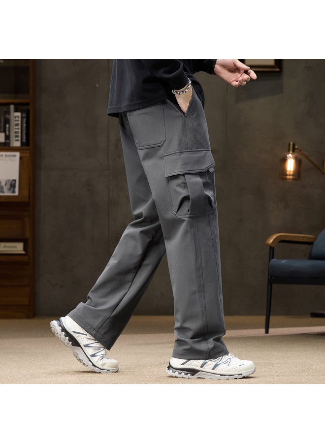Flying in the snow Men's Work Pants 2025 Autumn/winter New Style Straight Leg Loose Casual Knit Sport Pants American Trendy Brand Long Pants - Image 5